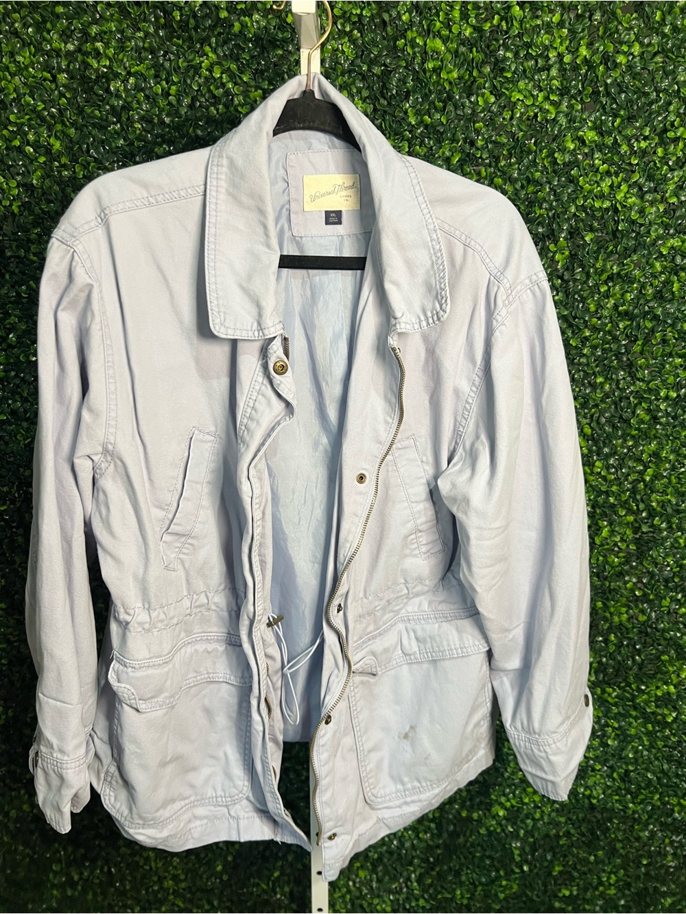 Universal Thread Light Gray Utility Jacket with Drawstring Waist